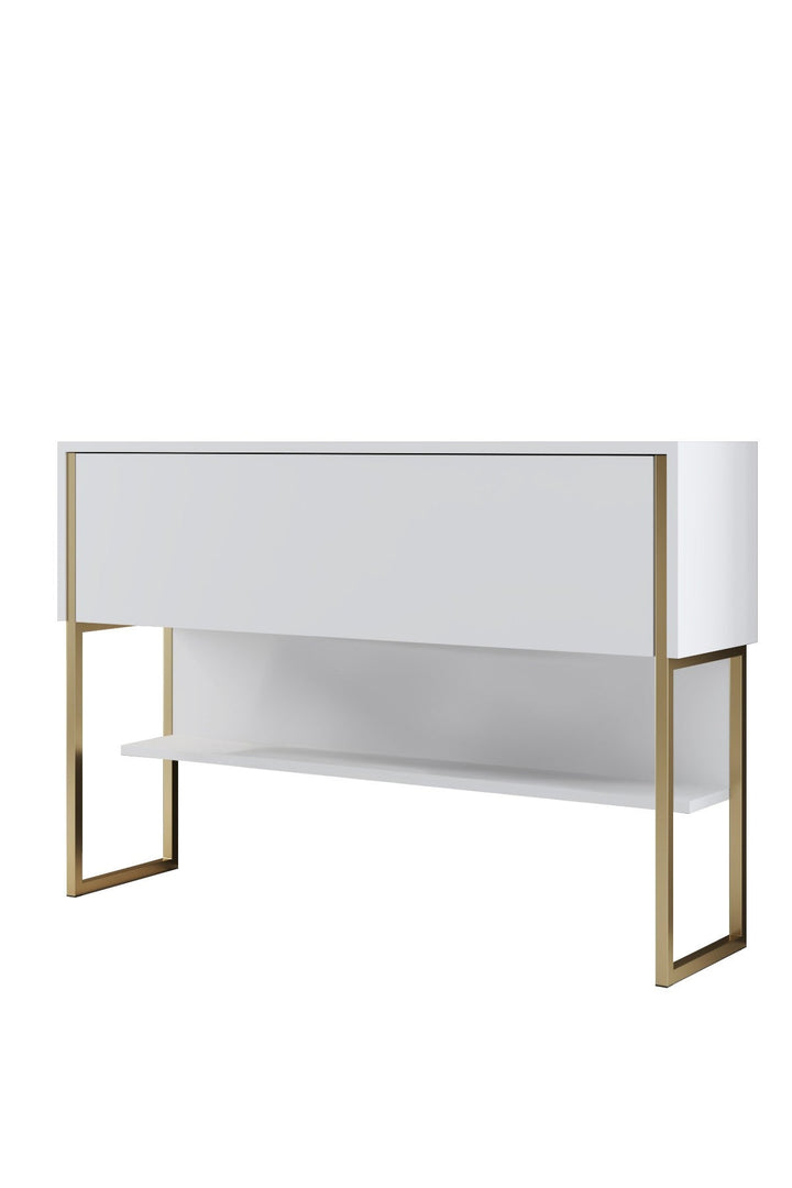 Komód Luxe - Gold, White-VASBÚTOR