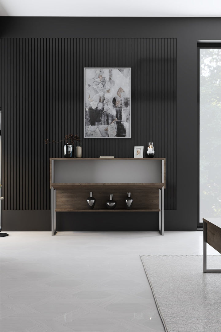 Komód Luxe - Silver, Walnut-VASBÚTOR