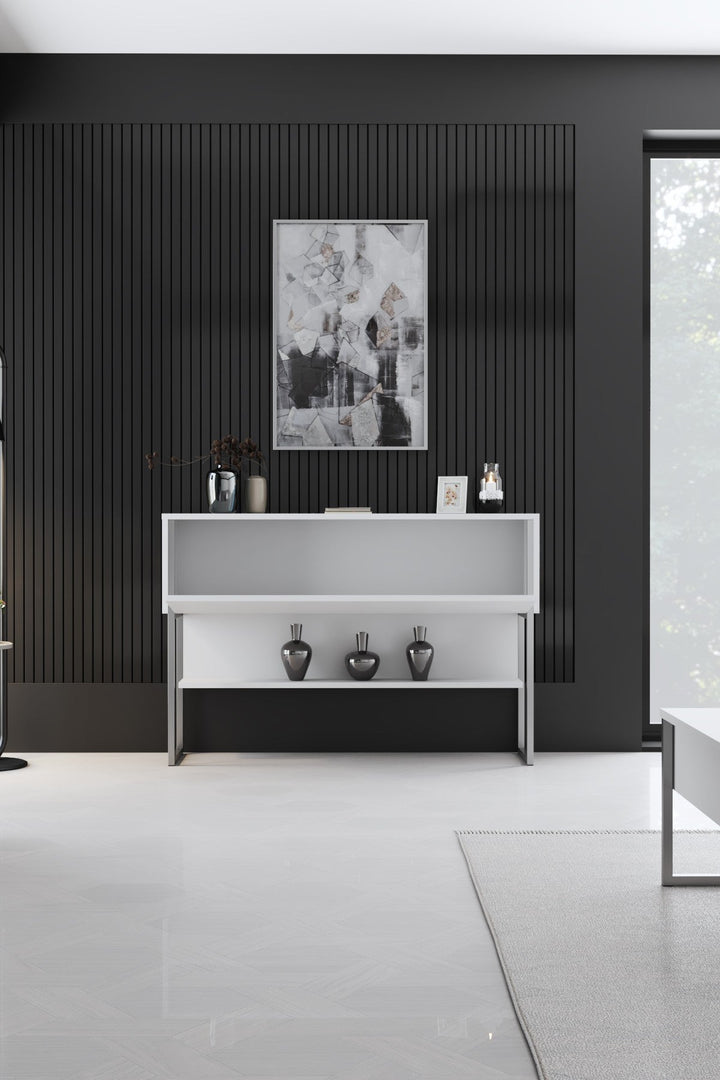Komód Luxe - Silver, White-VASBÚTOR