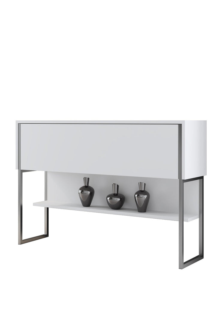 Komód Luxe - Silver, White-VASBÚTOR