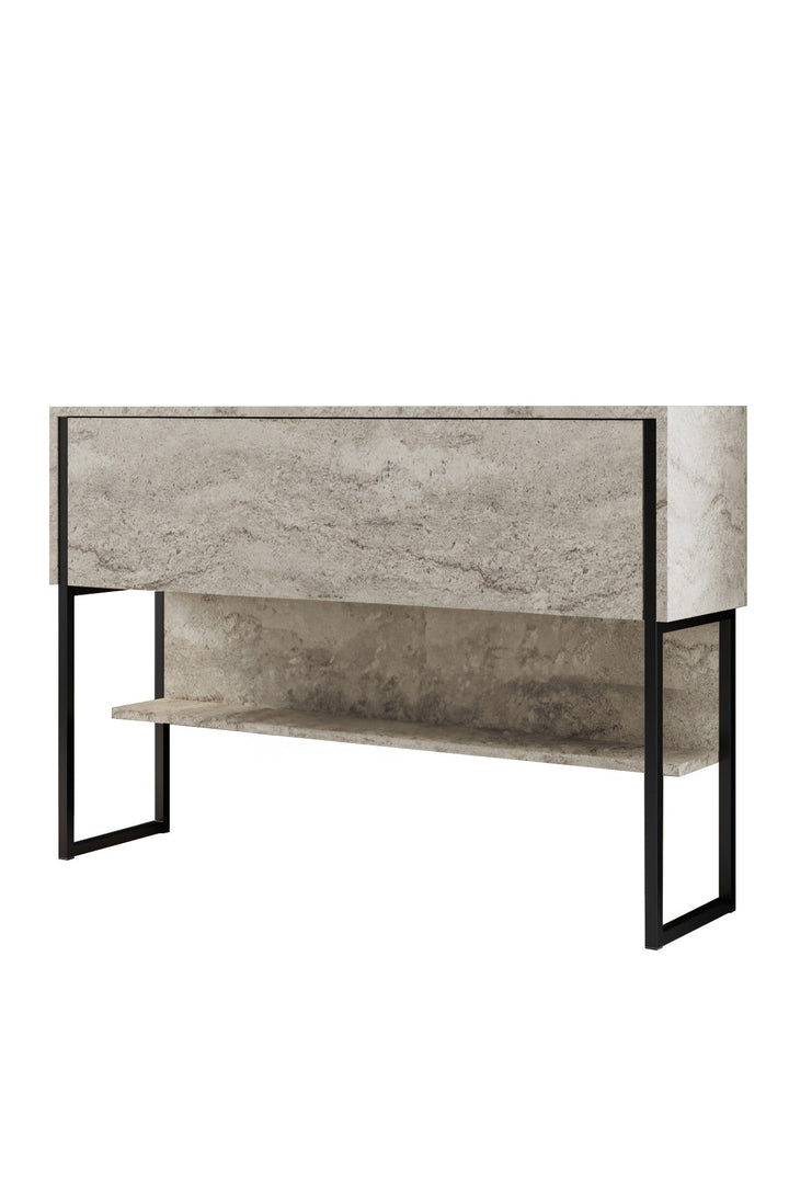 Komód Luxe - Travertine, Black-VASBÚTOR