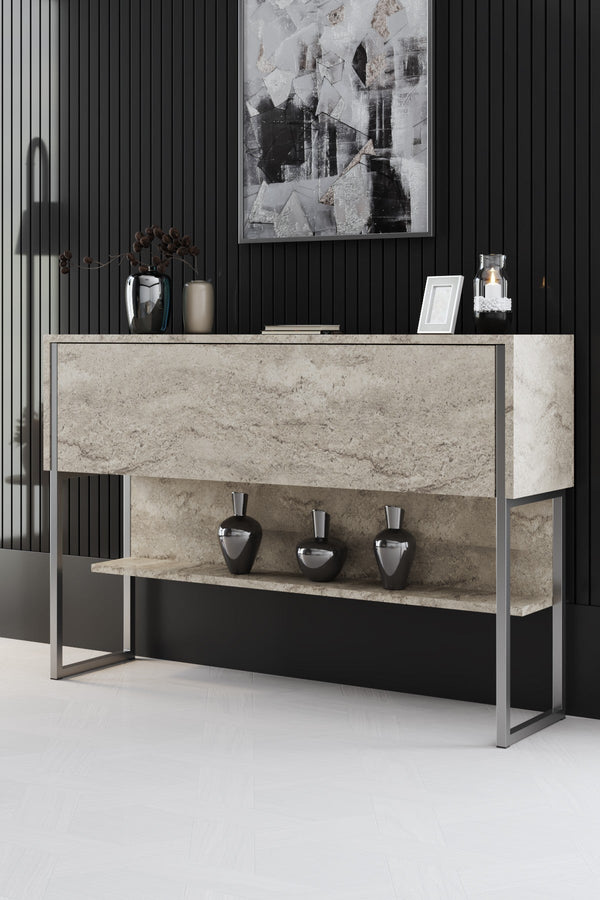 Komód Luxe - Travertine, Silver-VASBÚTOR