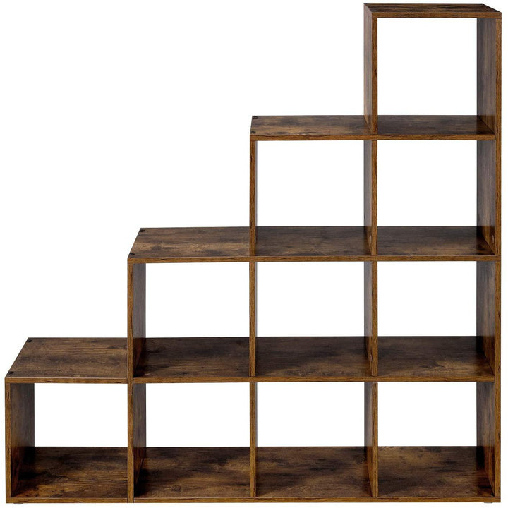 Könyvespolc, 10 kockás tároló, 129,5 x 29 x 129,5 cm-VASBÚTOR
