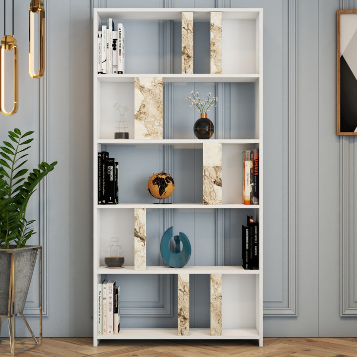 Könyvespolc Lima - Fehér Marble-VASBÚTOR