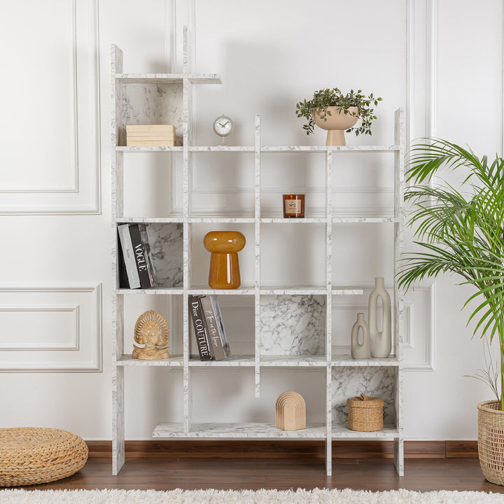 Könyvespolc Manco - Carrara Marble-VASBÚTOR