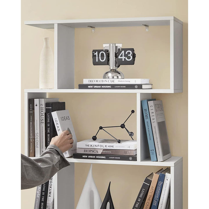 Könyvespolc, kocka vitrines polc és térelválasztó, 70 x 24 x 190,5 cm Fehér-VASBÚTOR