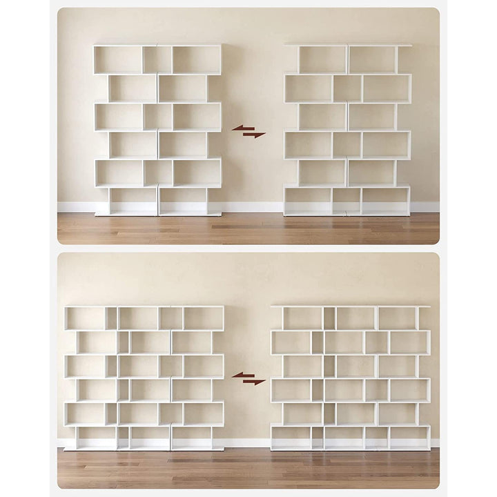 Könyvespolc, kocka vitrines polc és térelválasztó, 70 x 24 x 190,5 cm Fehér-VASBÚTOR