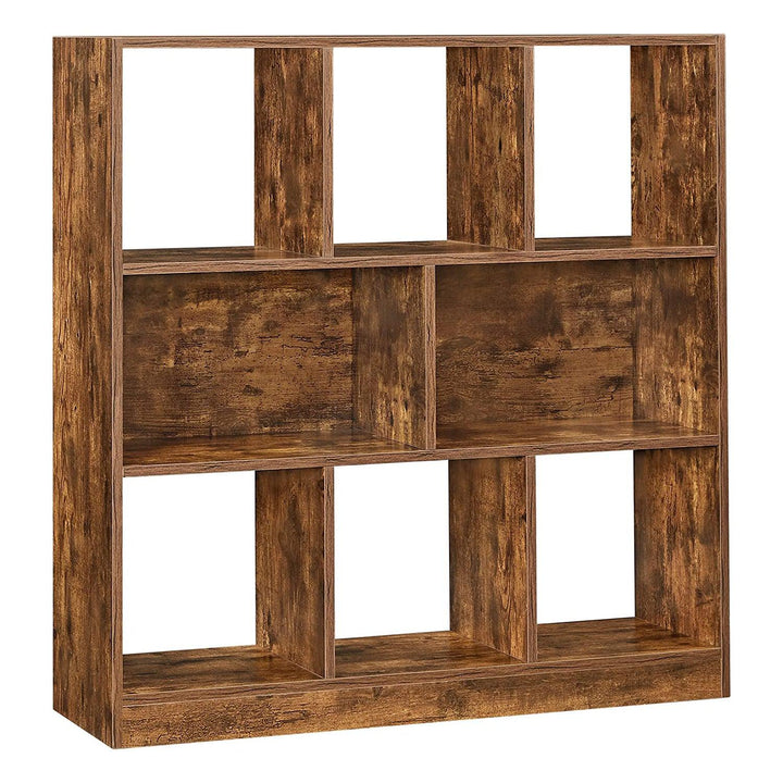 Könyvespolc nyitott kockákkal 97,5 x 100 x 30 cm rusztikus barna-VASBÚTOR