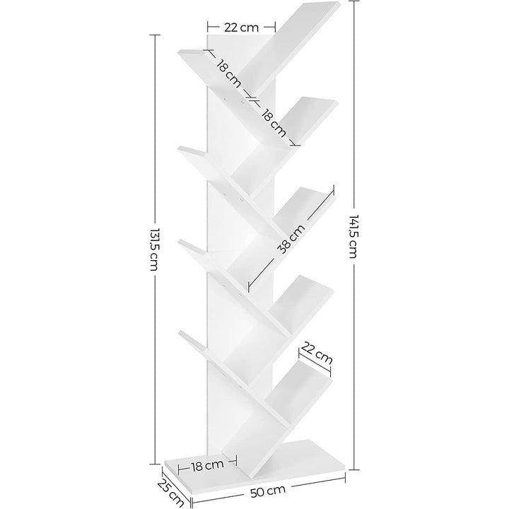 Könyvespolc, padlón álló polcos, 50 x 25 x 141,5 cm Fehér-VASBÚTOR