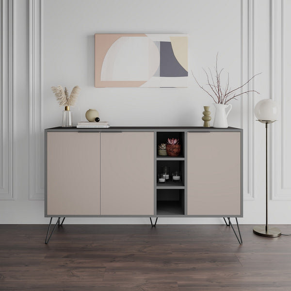 Konzolasztal Clara Console - Antracit, Light Mocha-VASBÚTOR