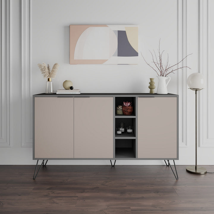 Konzolasztal Clara Console - Antracit, Light Mocha-VASBÚTOR