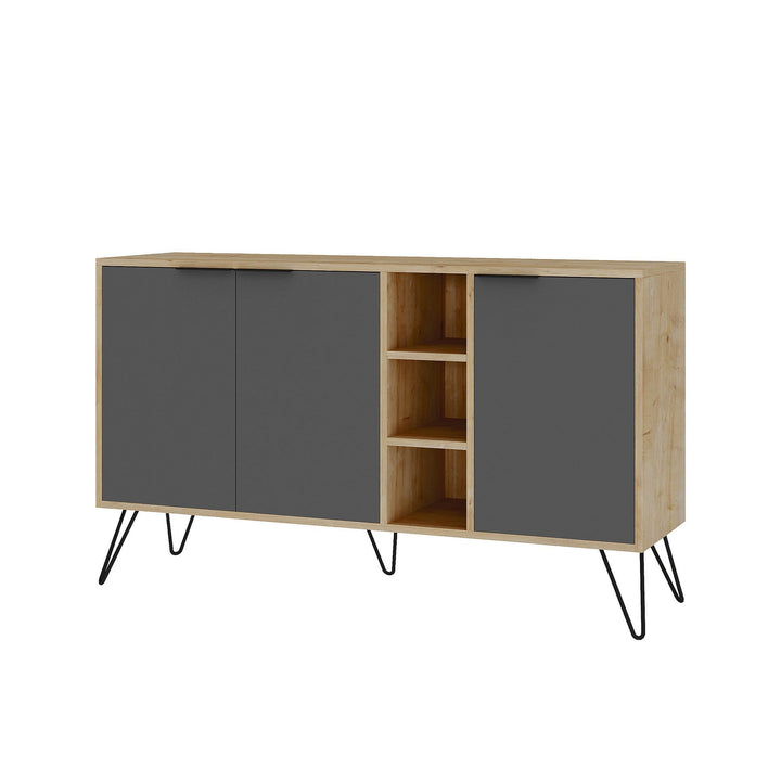 Konzolasztal Clara Console - Oak, Antracit-VASBÚTOR