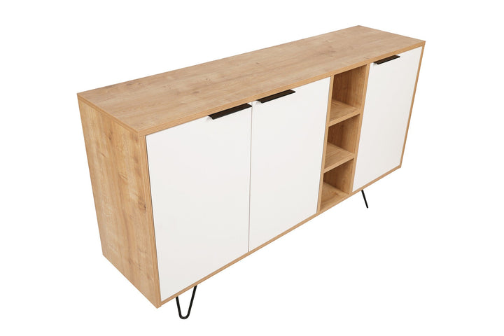 Konzolasztal Clara Console - Oak, Fehér-VASBÚTOR