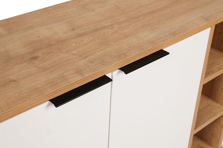 Konzolasztal Clara Console - Oak, Fehér-VASBÚTOR
