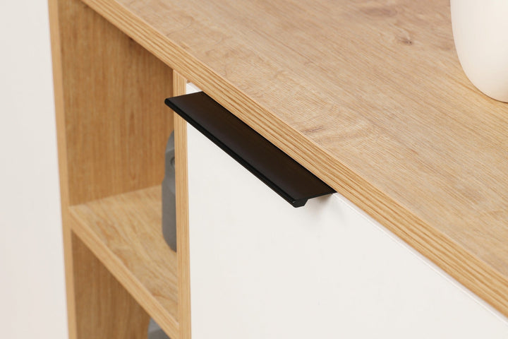 Konzolasztal Clara Console - Oak, Fehér-VASBÚTOR