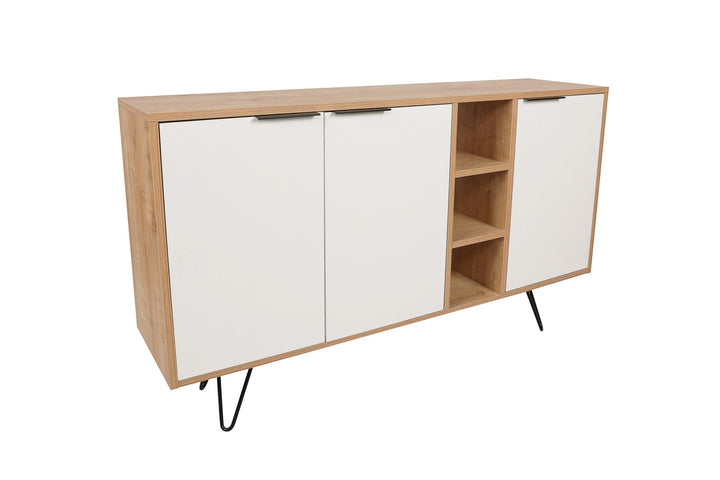 Konzolasztal Clara Console - Oak, Fehér-VASBÚTOR