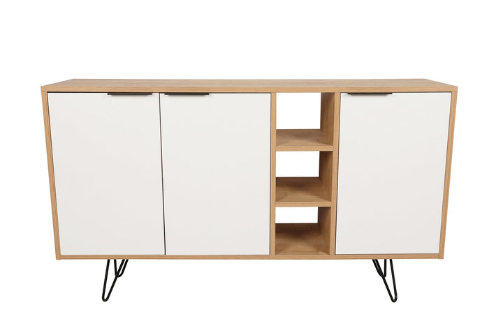 Konzolasztal Clara Console - Oak, Fehér-VASBÚTOR