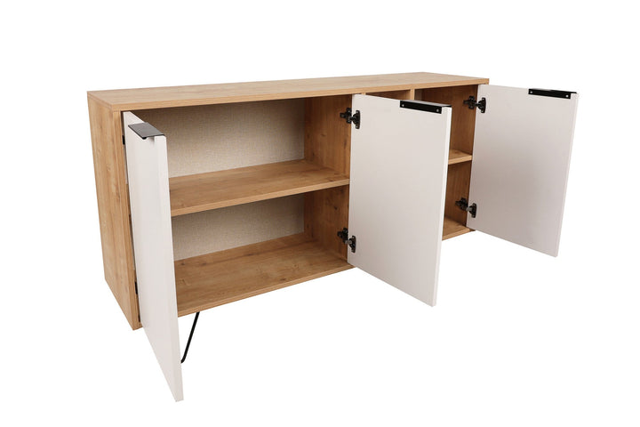 Konzolasztal Clara Console - Oak, Fehér-VASBÚTOR