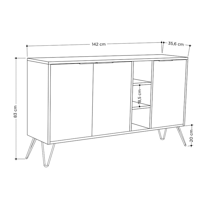 Konzolasztal Clara Console - Oak-VASBÚTOR