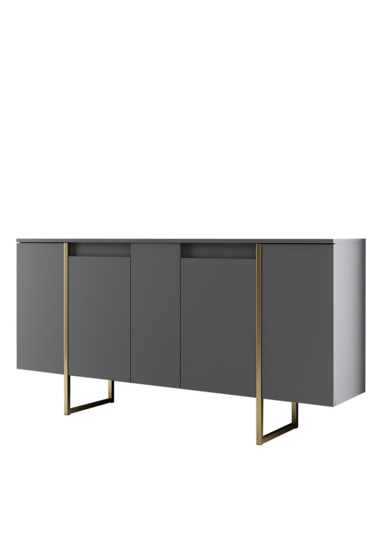 Konzolasztal Luxe - Anthracite, Gold-VASBÚTOR