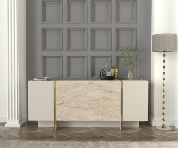 Konzolasztal Veyron - Travertine, Sandstone-VASBÚTOR