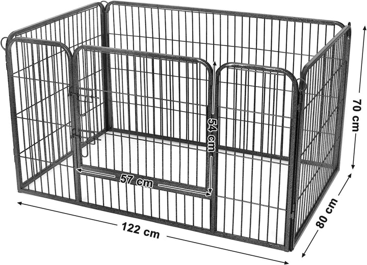 Kutya kennel, kutyaketrec 122 x 80 x 70 cm szürke-VASBÚTOR
