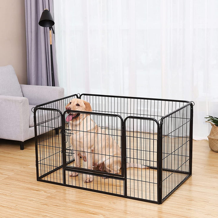 Kutya kennel, kutyaketrec 122x80x70 cm, kültéri kisállat kifutó, fekete-VASBÚTOR