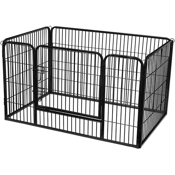 Kutya kennel, kutyaketrec 122x80x70 cm, kültéri kisállat kifutó, fekete-VASBÚTOR