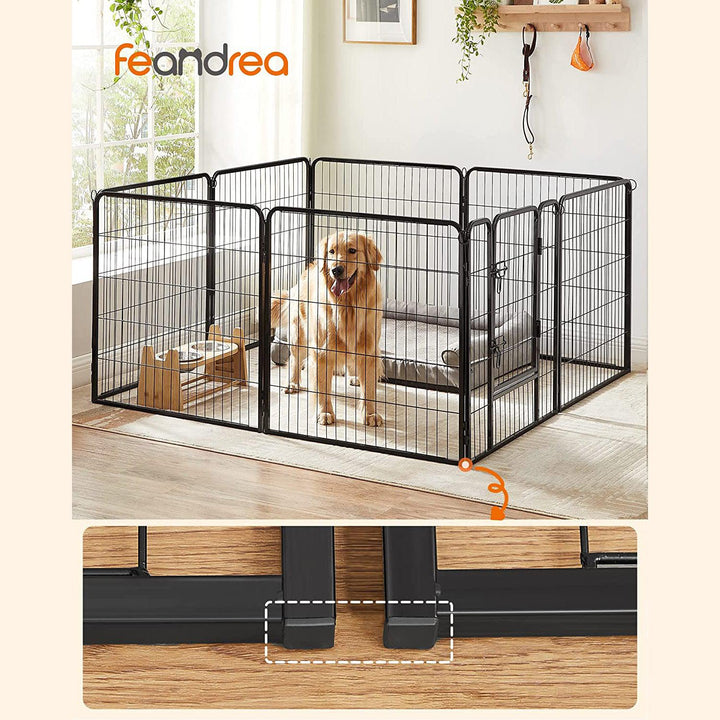 Kutya kennel, kutyaketrec 77 x 80 cm, kültéri kisállat kifutó, fekete-VASBÚTOR