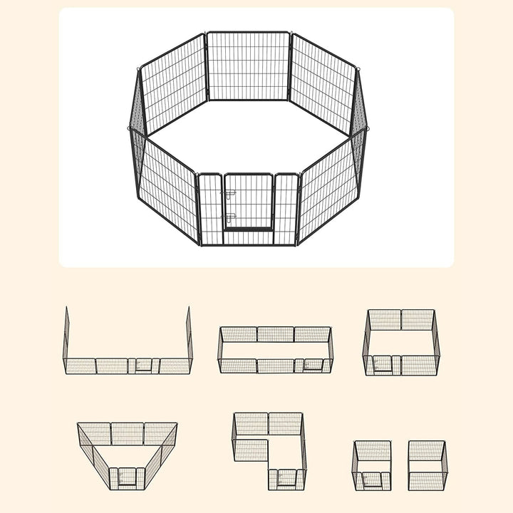 Kutya kennel, kutyaketrec 77 x 80 cm, kültéri kisállat kifutó, fekete-VASBÚTOR