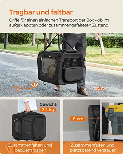Kutyahordozó, Összecsukható, szövetből készült kisállathordozó, S, fekete-VASBÚTOR