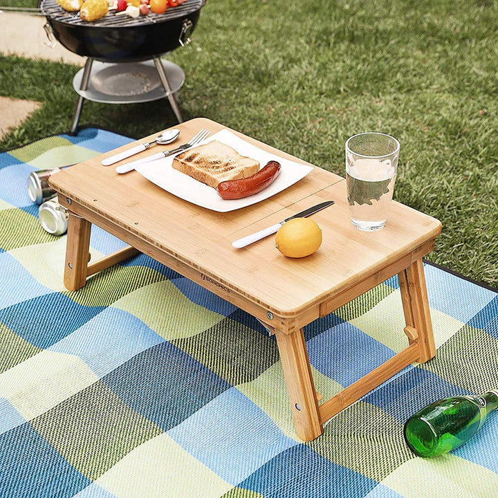 Laptop asztal, bambusz reggelizőtálca 5 állítható dőlésszöggel-VASBÚTOR