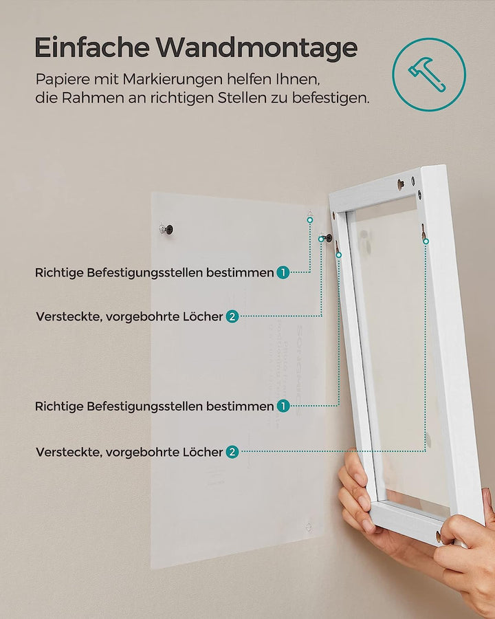 Lebegő képkeret készlet 3 db, 2 üvegtábla, fehér-VASBÚTOR