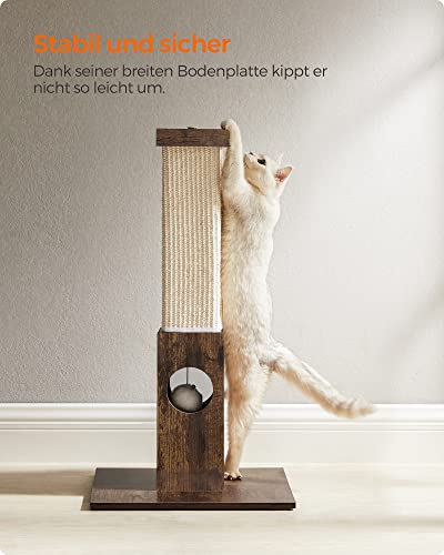 Macska kaparóoszlop, kaparóoszlop natúr szizál kötélből, 73 cm magas, vintage barna-VASBÚTOR