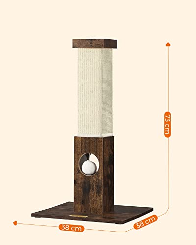Macska kaparóoszlop, kaparóoszlop natúr szizál kötélből, 73 cm magas, vintage barna-VASBÚTOR