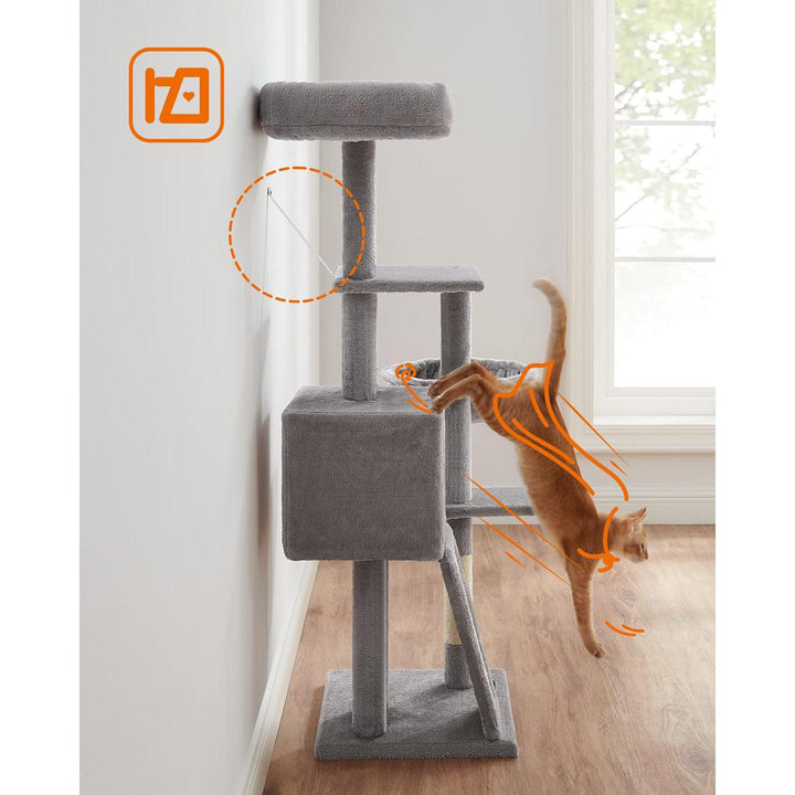 Macskafa, 135 cm-es kis macska torony, világosszürke FEANDREA-VASBÚTOR