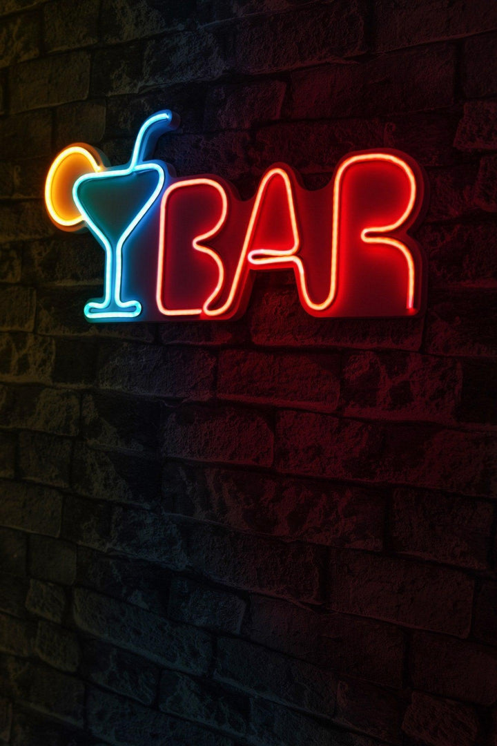 Műanyag LED-es fali dekoráció, Bar - Multicolor-VASBÚTOR