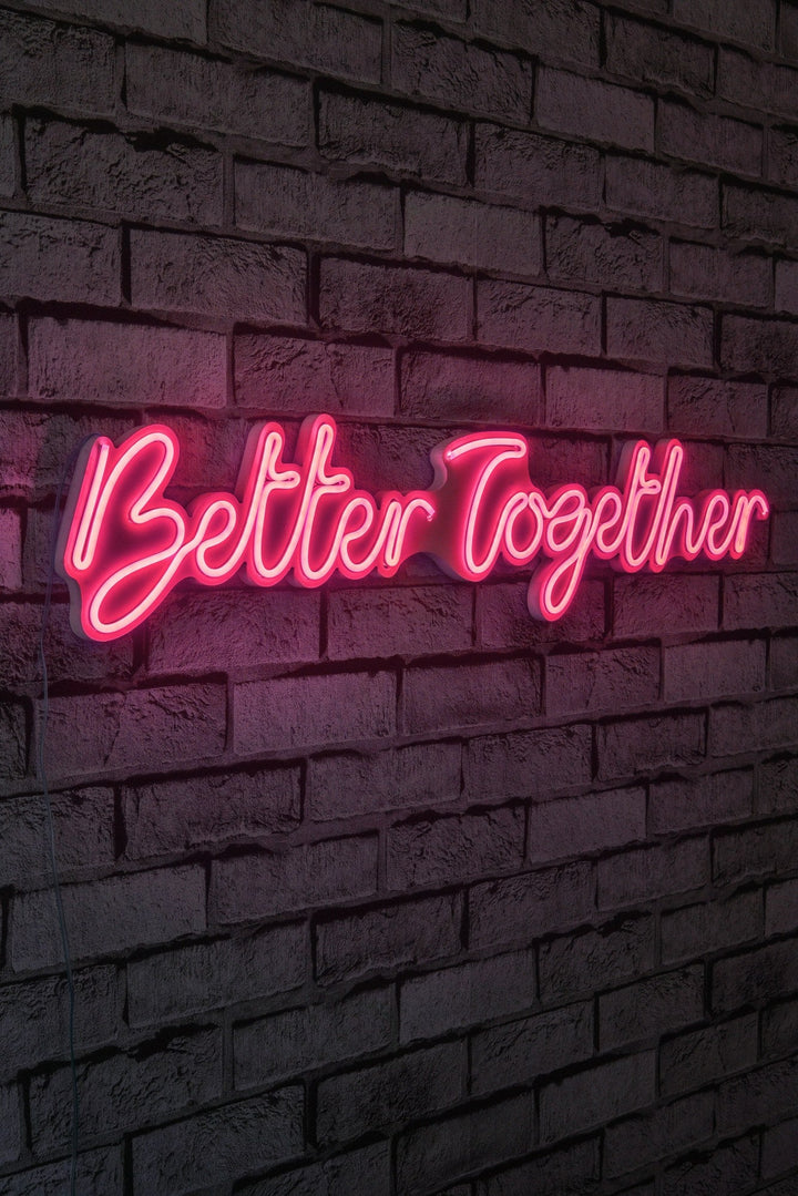 Műanyag LED-es fali dekoráció, Better Together - Pink-VASBÚTOR