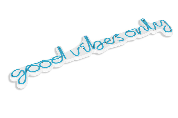 Műanyag LED-es fali dekoráció, Good Vibes Only - Blue-VASBÚTOR