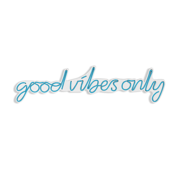 Műanyag LED-es fali dekoráció, Good Vibes Only - Blue-VASBÚTOR