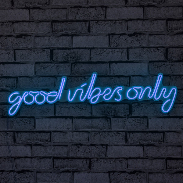 Műanyag LED-es fali dekoráció, Good Vibes Only - Blue-VASBÚTOR