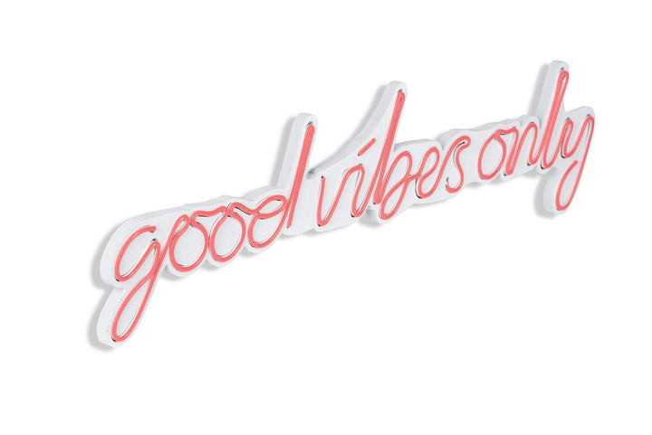 Műanyag LED-es fali dekoráció, Good Vibes Only - Pink-VASBÚTOR