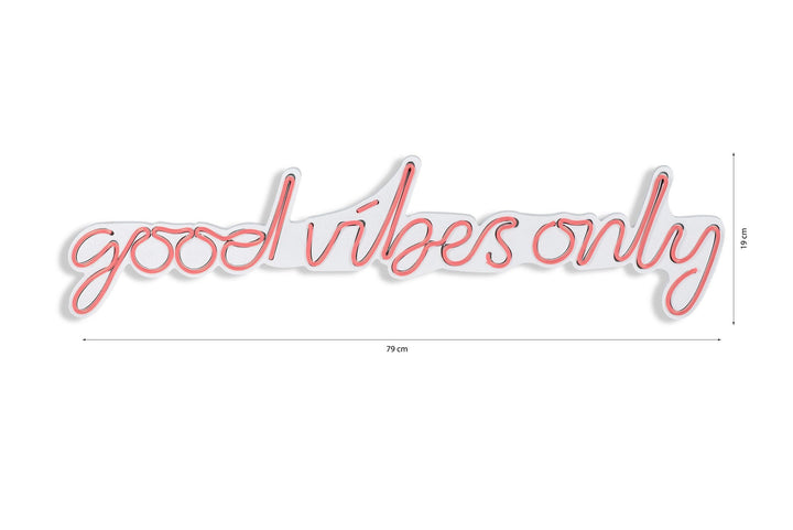 Műanyag LED-es fali dekoráció, Good Vibes Only - Pink-VASBÚTOR