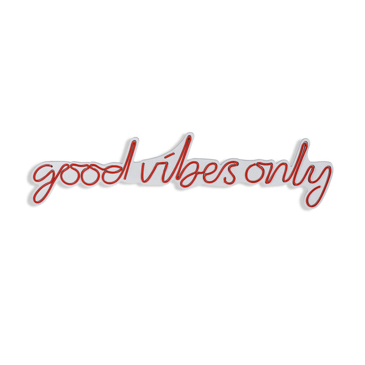 Műanyag LED-es fali dekoráció, Good Vibes Only - Red-VASBÚTOR