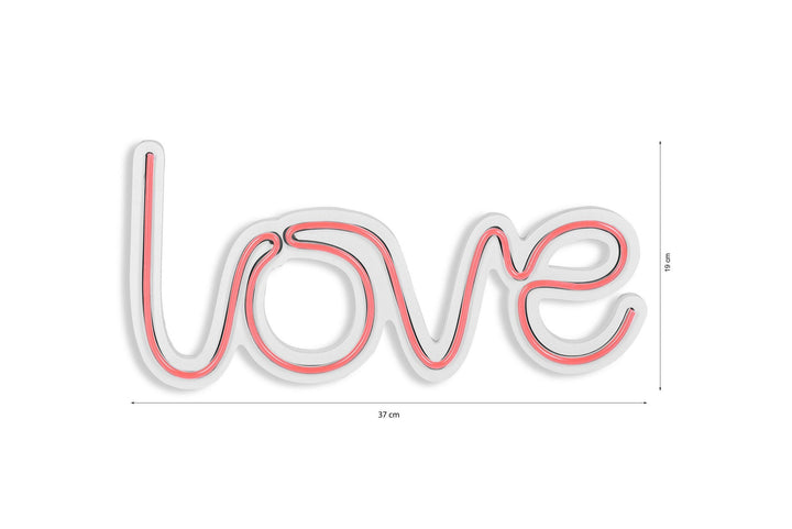 Műanyag LED-es fali dekoráció, Love - Pink-VASBÚTOR
