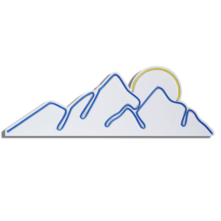 Műanyag LED-es fali dekoráció, Mountain - Blue - Sárga-VASBÚTOR