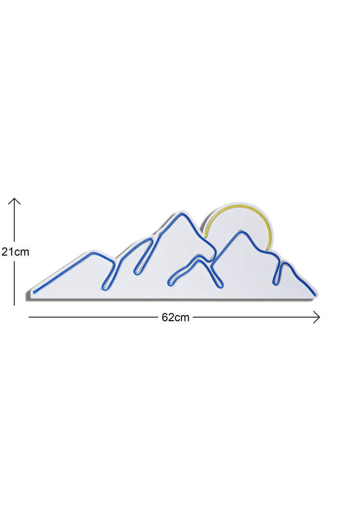 Műanyag LED-es fali dekoráció, Mountain - Blue - Sárga-VASBÚTOR