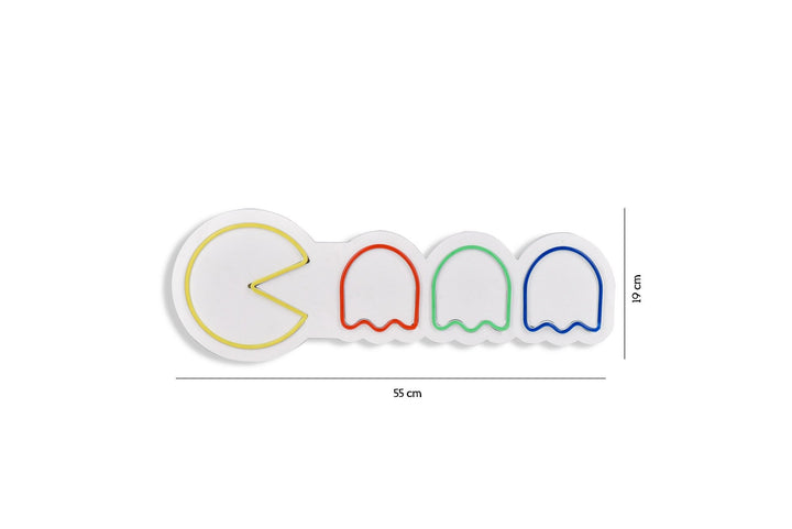 Műanyag LED-es fali dekoráció, Pacman - Multicolor-VASBÚTOR