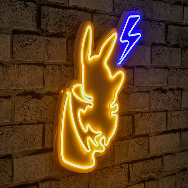 Műanyag LED-es fali dekoráció, Pikachu - Sárga Blue-VASBÚTOR