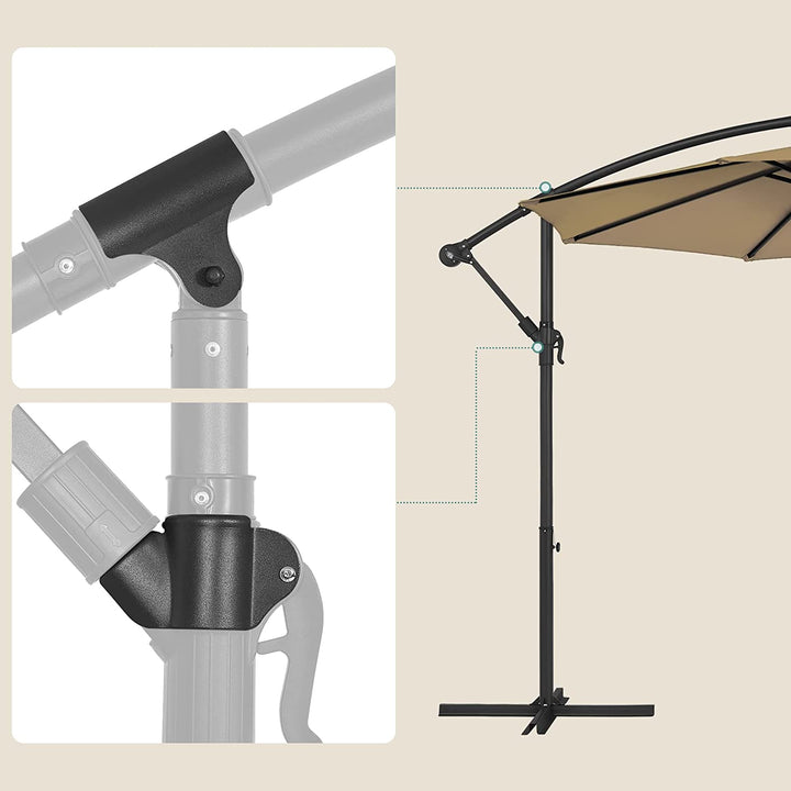 Napernyő Ø 300 cm, kerti napernyő, taupe-VASBÚTOR